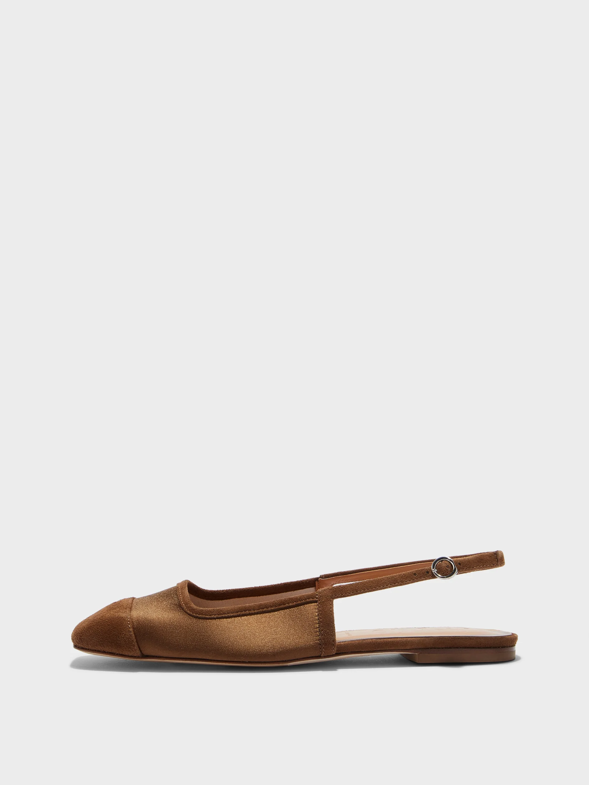 Geraldine Satin Toe-Cap Flats